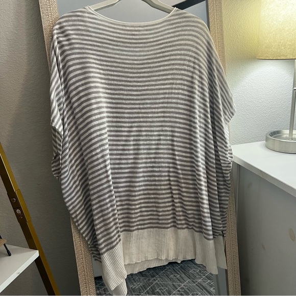 Eileen Fisher Natural Striped Linen Boxy Top - Picture 5 of 7